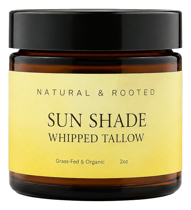 Natural and Rooted Sun Shade Tallow Whipped jar